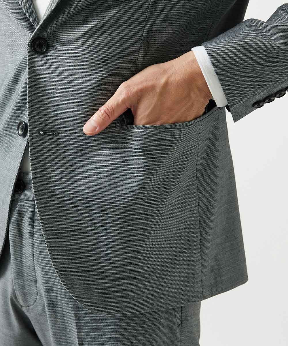MNDAG03430 MICHEL KLEIN HOMME(ミッシェルクラン オム) 【セットアップ】オックスストレッチテーラードジャケット グレー