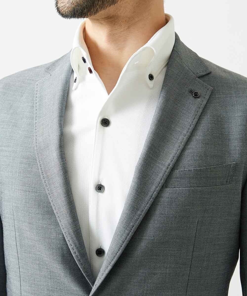MNDAG03430 MICHEL KLEIN HOMME(ミッシェルクラン オム) 【セットアップ】オックスストレッチテーラードジャケット グレー