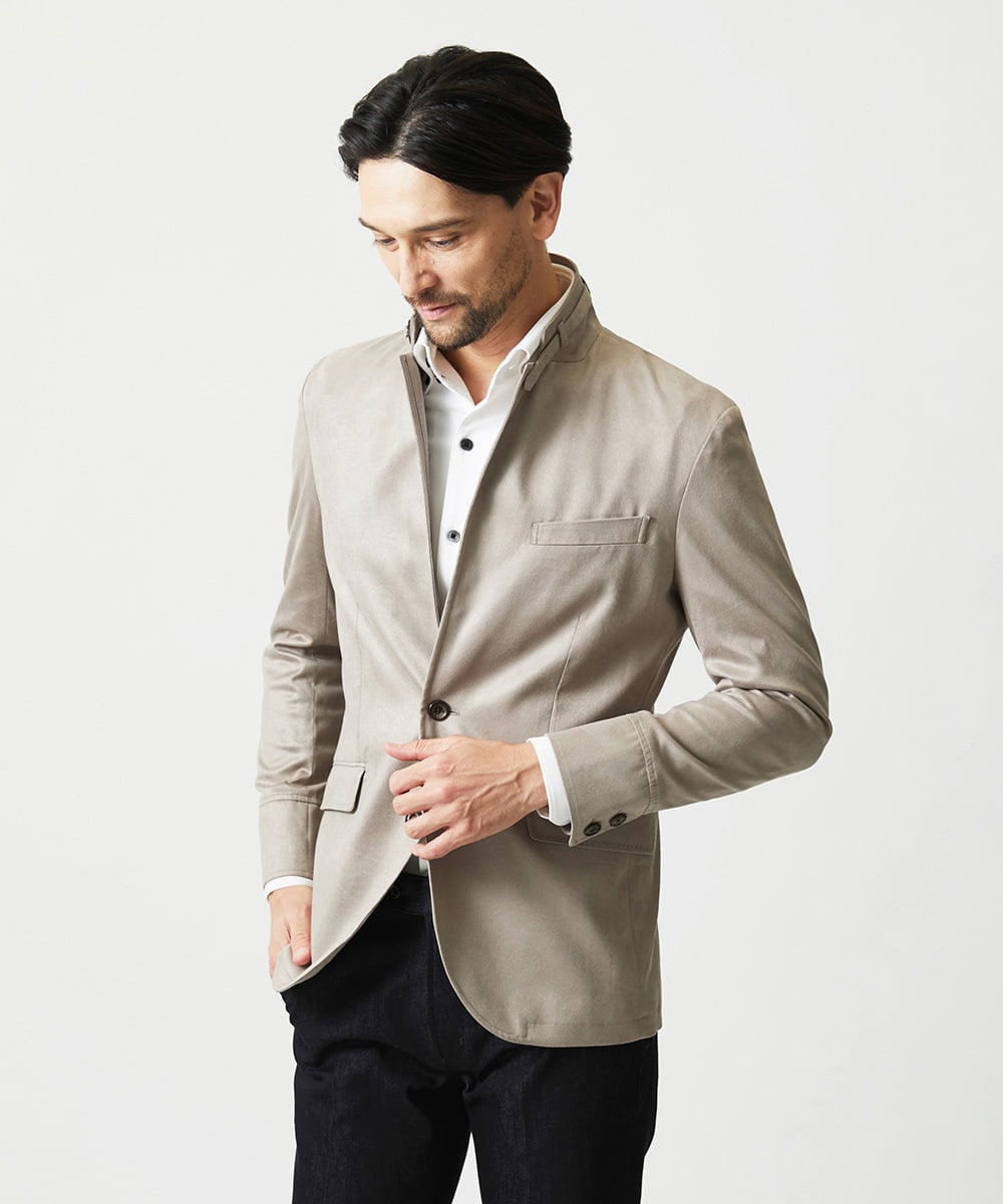 MNDAG59450 MICHEL KLEIN HOMME(ミッシェルクラン オム) スエードコンバーチブルジャケット ベージュ