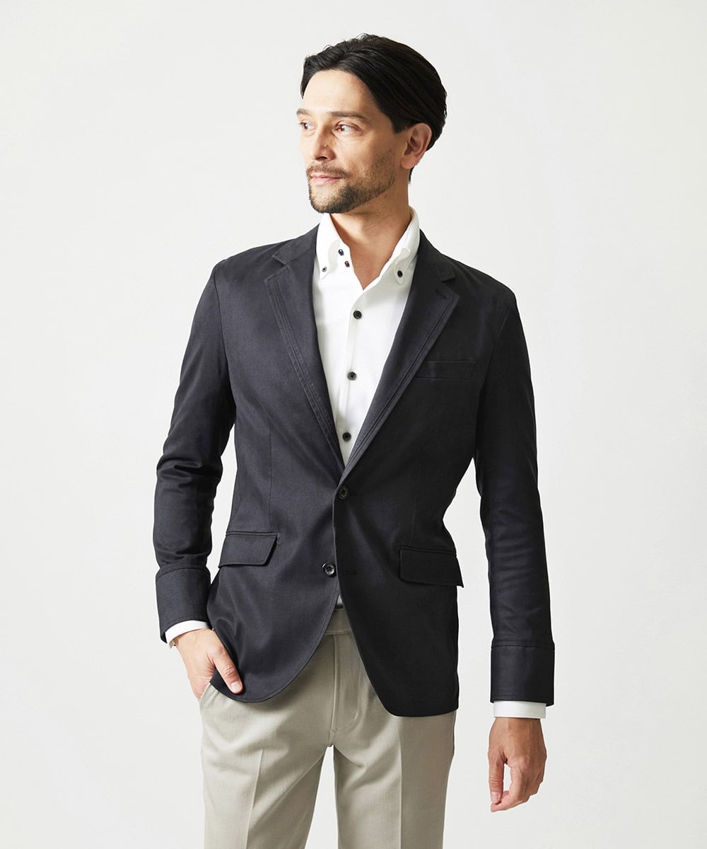 MNDAG59450 MICHEL KLEIN HOMME(ミッシェルクラン オム) スエードコンバーチブルジャケット ブラック