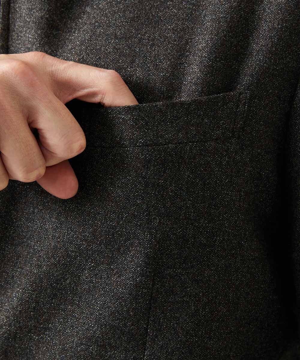 MNDAI51490 MICHEL KLEIN HOMME(ミッシェルクラン オム) ウールコットンコンバーチブルジャケット ブラウン