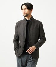MNDAI51490 MICHEL KLEIN HOMME(ミッシェルクラン オム) ウールコットンコンバーチブルジャケット ブラウン