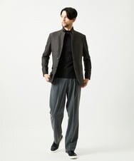MNDAI51490 MICHEL KLEIN HOMME(ミッシェルクラン オム) ウールコットンコンバーチブルジャケット ブラウン