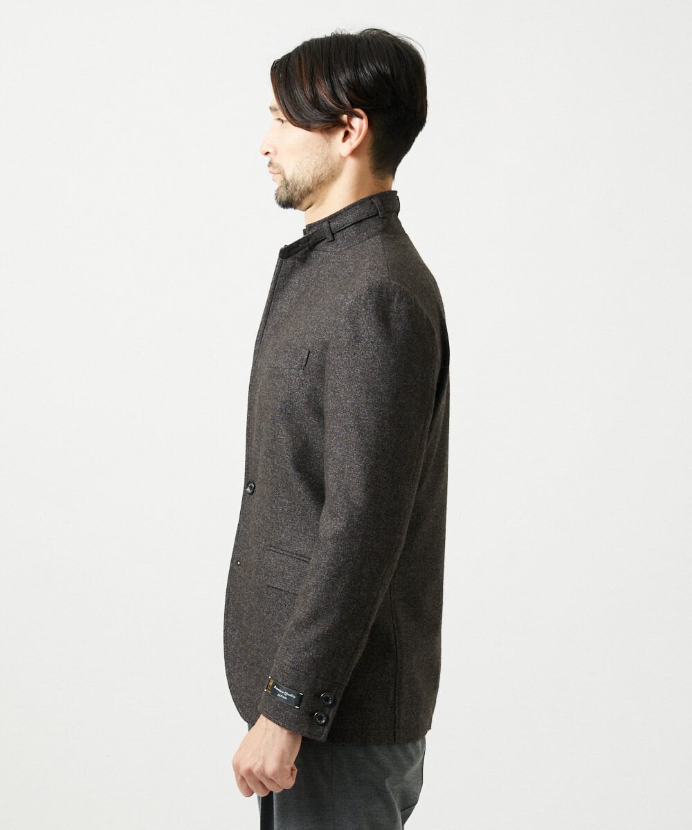 MNDAI51490 MICHEL KLEIN HOMME(ミッシェルクラン オム) ウールコットンコンバーチブルジャケット ブラウン