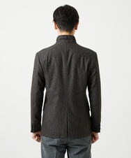 MNDAI51490 MICHEL KLEIN HOMME(ミッシェルクラン オム) ウールコットンコンバーチブルジャケット ブラウン