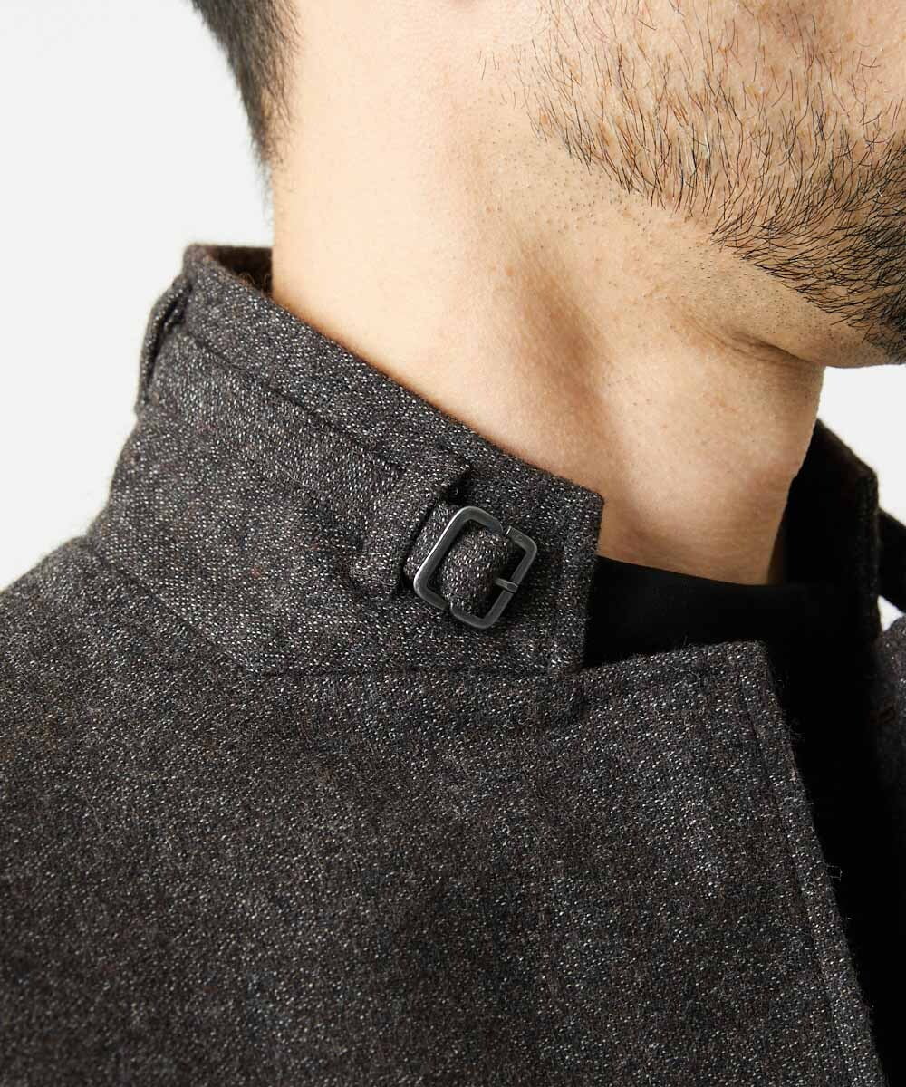 MNDAI51490 MICHEL KLEIN HOMME(ミッシェルクラン オム) ウールコットンコンバーチブルジャケット ブラウン