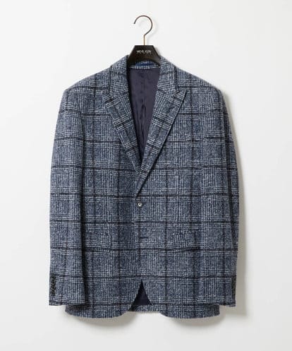 MNDAI52630 MICHEL KLEIN HOMME チェック柄ピークドラペルジャケット