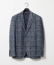 MNDAI52630 MICHEL KLEIN HOMME(ミッシェルクラン オム) チェック柄ピークドラペルジャケット ブルー