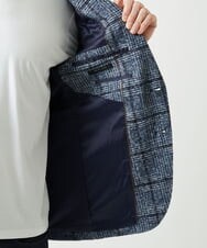 MNDAI52630 MICHEL KLEIN HOMME(ミッシェルクラン オム) チェック柄ピークドラペルジャケット ブルー