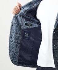 MNDAI52630 MICHEL KLEIN HOMME(ミッシェルクラン オム) チェック柄ピークドラペルジャケット ブルー