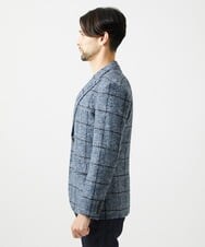 MNDAI52630 MICHEL KLEIN HOMME(ミッシェルクラン オム) チェック柄ピークドラペルジャケット ブルー