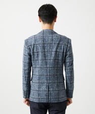 MNDAI52630 MICHEL KLEIN HOMME(ミッシェルクラン オム) チェック柄ピークドラペルジャケット ブルー