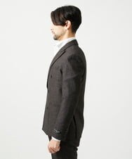 MNDAI53550 MICHEL KLEIN HOMME(ミッシェルクラン オム) ストライプ柄ウールコットンダブルジャケット ブラウン
