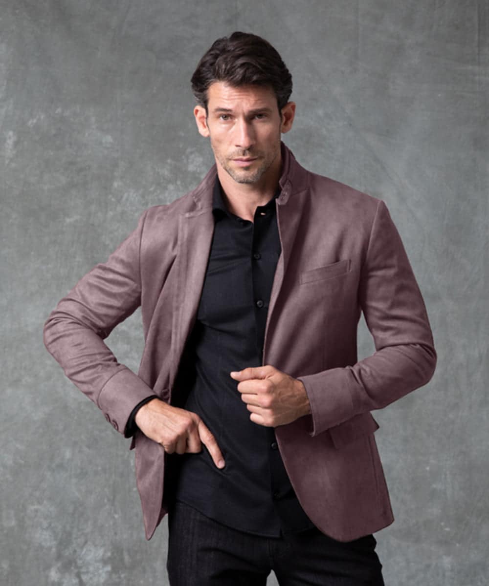 MNDAS45450 MICHEL KLEIN HOMME(ミッシェルクラン オム) 【2022年モデル】ベジタブルスエードコンバーチブルジャケット パープル(77)