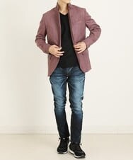 MNDAS45450 MICHEL KLEIN HOMME(ミッシェルクラン オム) 【2022年モデル】ベジタブルスエードコンバーチブルジャケット パープル(77)