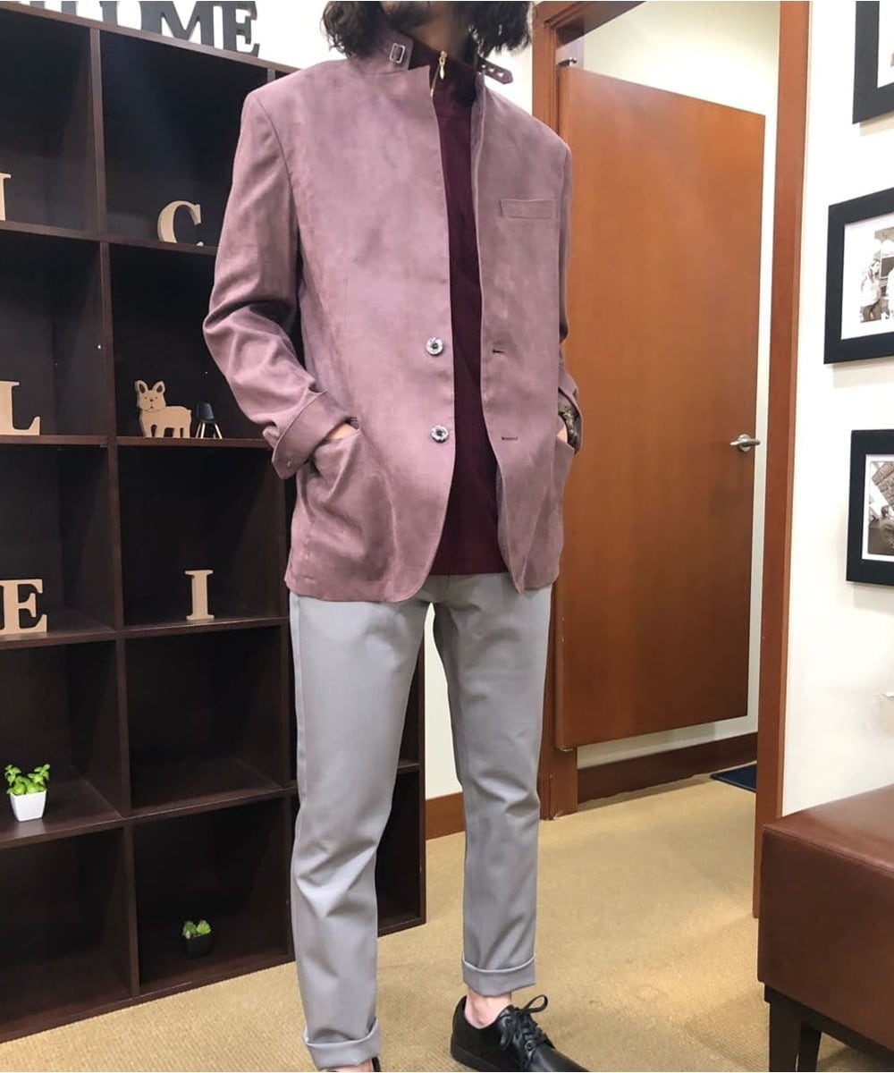 MNDAS45450 MICHEL KLEIN HOMME(ミッシェルクラン オム) 【2022年モデル】ベジタブルスエードコンバーチブルジャケット パープル(77)