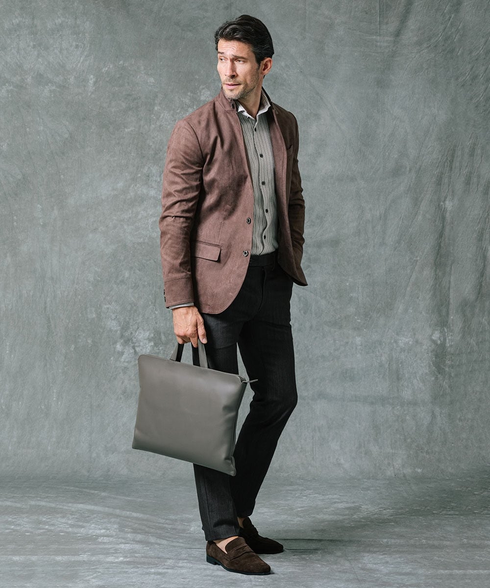 MNDAS45450 MICHEL KLEIN HOMME(ミッシェルクラン オム) 【2022年モデル】ベジタブルスエードコンバーチブルジャケット ブラウン(87)