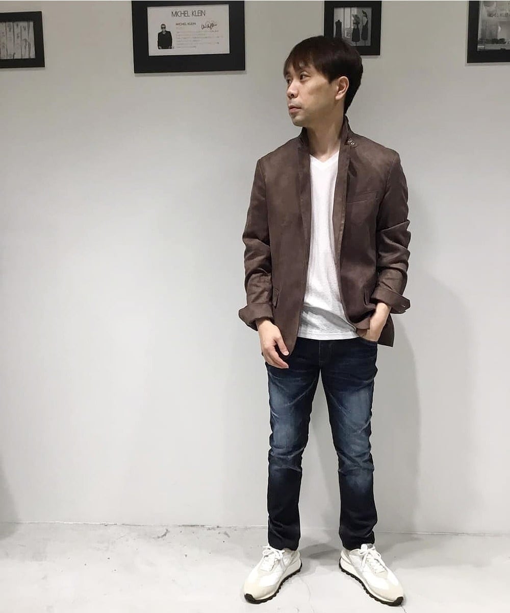 MNDAS45450 MICHEL KLEIN HOMME(ミッシェルクラン オム) 【2022年モデル】ベジタブルスエードコンバーチブルジャケット ブラウン(87)