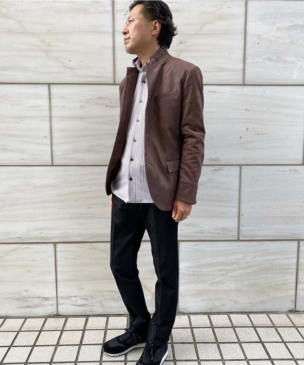 MNDAS45450 MICHEL KLEIN HOMME(ミッシェルクラン オム) 【2022年モデル】ベジタブルスエードコンバーチブルジャケット ブラウン(87)