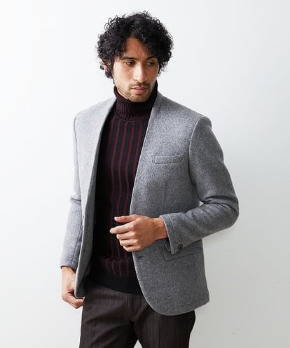 MNDAS52410 MICHEL KLEIN HOMME ウールノーカラージャケット
