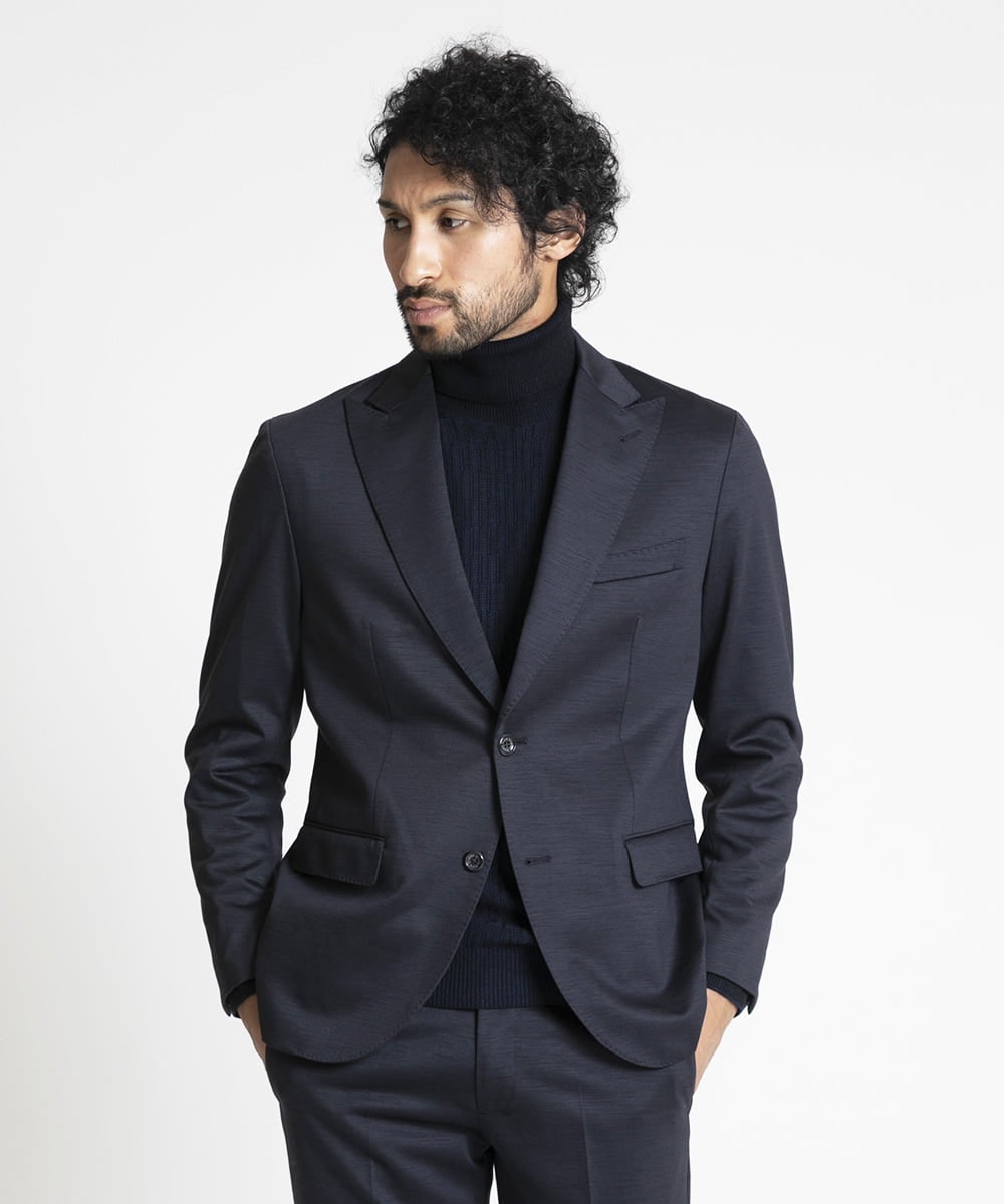 MNDAV16410 MICHEL KLEIN HOMME(ミッシェルクラン オム) BODY MAKE　ジャージジャケット ネイビー(57)