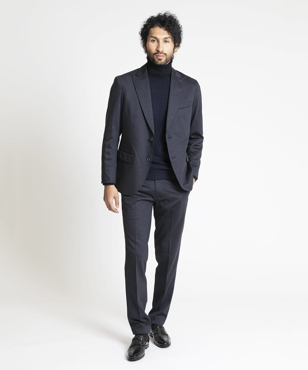 MNDAV16410 MICHEL KLEIN HOMME(ミッシェルクラン オム) BODY MAKE　ジャージジャケット ネイビー(57)