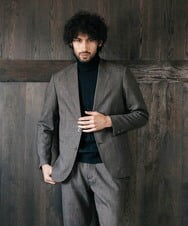 MNDAV37410 MICHEL KLEIN HOMME(ミッシェルクラン オム) ツイーディノーカラージャケット ブラウン(87)