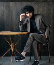 MNDAV37410 MICHEL KLEIN HOMME(ミッシェルクラン オム) ツイーディノーカラージャケット ブラウン(87)