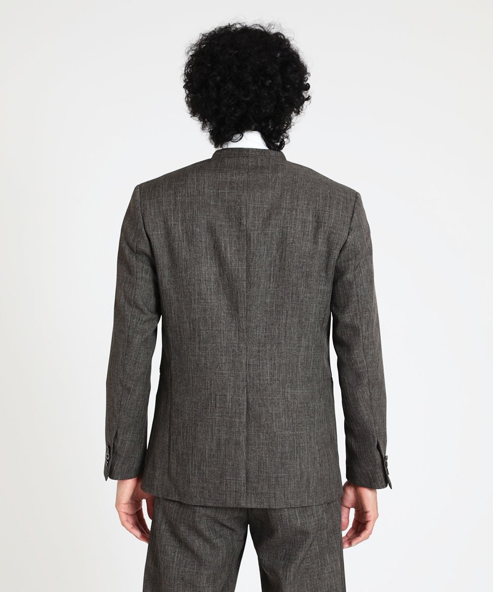 MNDAV37410 MICHEL KLEIN HOMME(ミッシェルクラン オム) ツイード調ノーカラージャケット ブラウン(87)