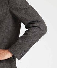 MNDAV37410 MICHEL KLEIN HOMME(ミッシェルクラン オム) ツイード調ノーカラージャケット ブラウン(87)