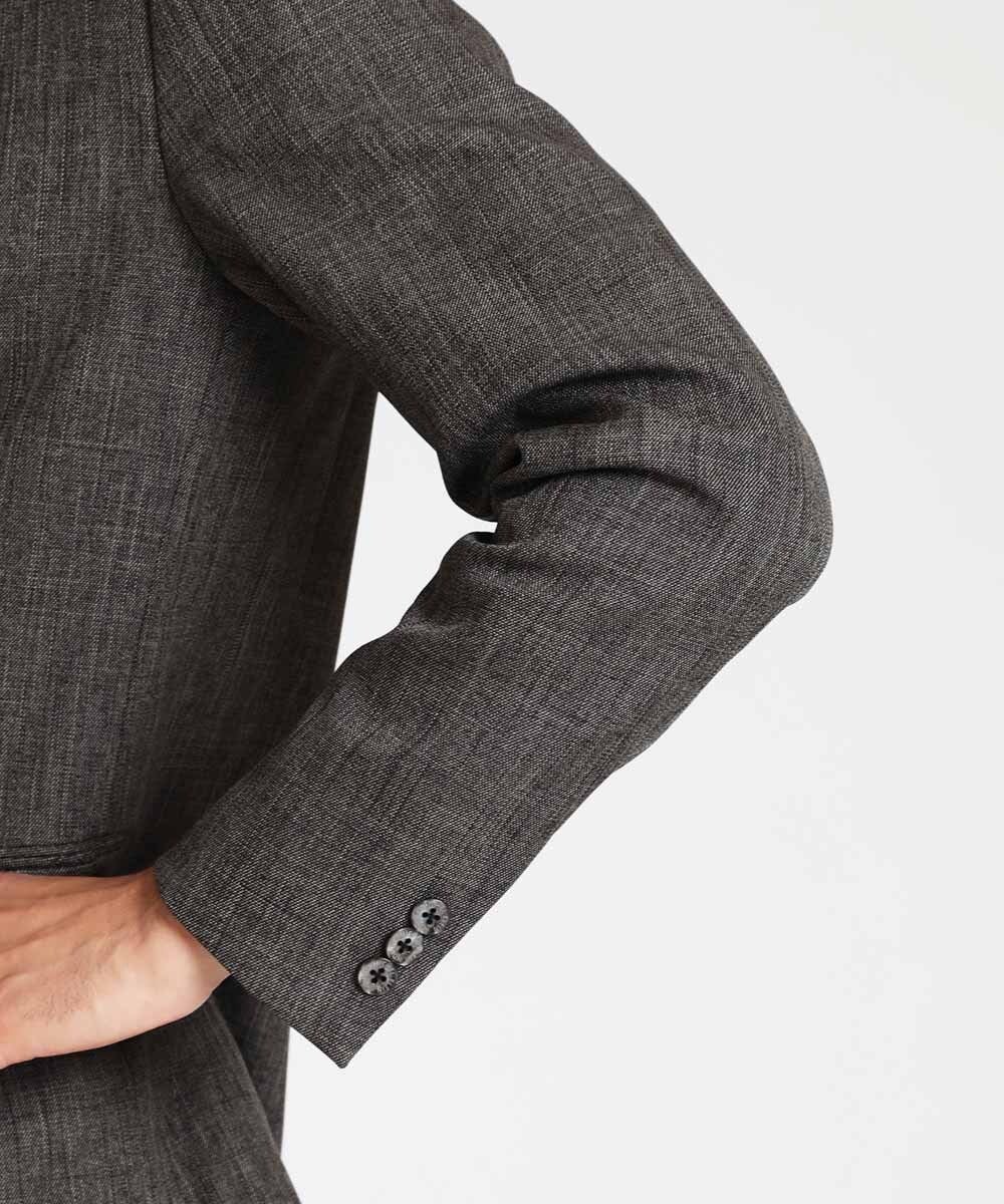 MNDAV37410 MICHEL KLEIN HOMME(ミッシェルクラン オム) ツイード調ノーカラージャケット ブラウン(87)