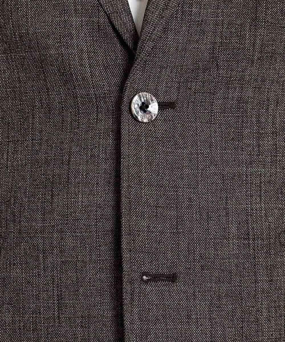 MNDAV37410 MICHEL KLEIN HOMME(ミッシェルクラン オム) ツイード調ノーカラージャケット ブラウン(87)