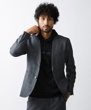 MNDAV37410 MICHEL KLEIN HOMME(ミッシェルクラン オム) ツイード調ノーカラージャケット ダークグレー(93)