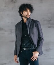 MNDAV45450 MICHEL KLEIN HOMME(ミッシェルクラン オム) 【2023年秋モデル】ベジタブルスエードコンバーチブルジャケット ダークグレー(93)