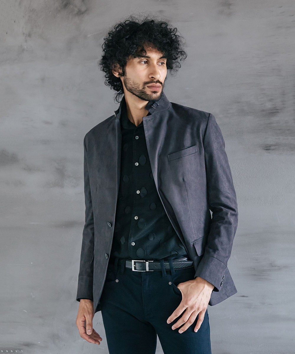 MNDAV45450 MICHEL KLEIN HOMME(ミッシェルクラン オム) 【2023年秋モデル】ベジタブルスエードコンバーチブルジャケット ダークグレー(93)
