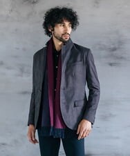 MNDAV45450 MICHEL KLEIN HOMME(ミッシェルクラン オム) 【2023年秋モデル】ベジタブルスエードコンバーチブルジャケット ダークグレー(93)