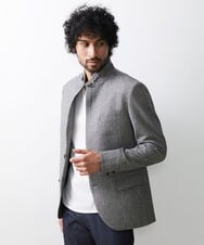 MNDAV48450 MICHEL KLEIN HOMME(ミッシェルクラン オム) 【2023年モデル】ランダムへリンボン柄コンバーチブルジャケット ダークグレー(93)