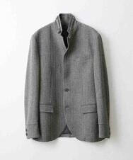 MNDAV48450 MICHEL KLEIN HOMME(ミッシェルクラン オム) 【2023年モデル】ランダムへリンボン柄コンバーチブルジャケット ダークグレー(93)