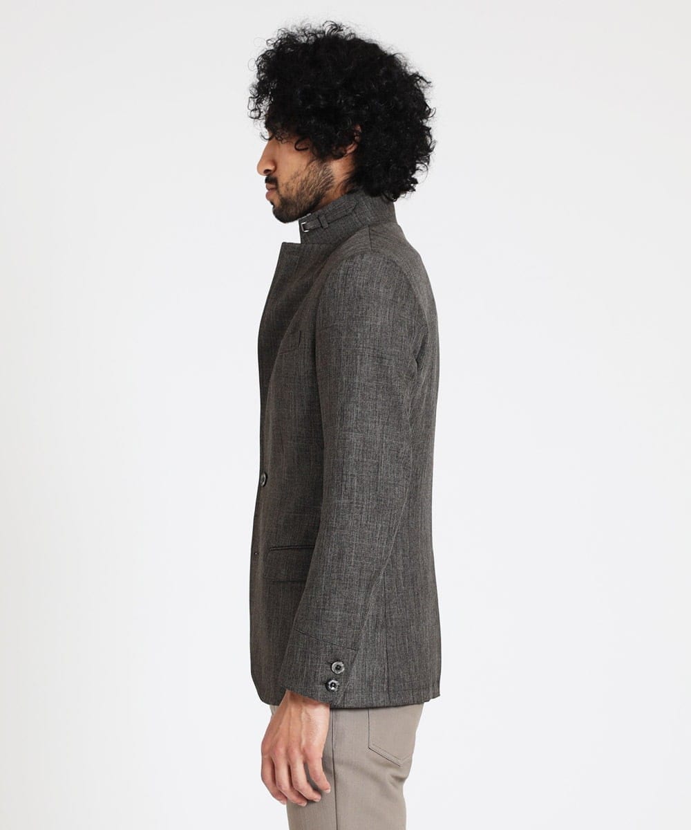 MNDAV49450 MICHEL KLEIN HOMME(ミッシェルクラン オム) ツイードコンバーチブルジャケット ブラウン(87)