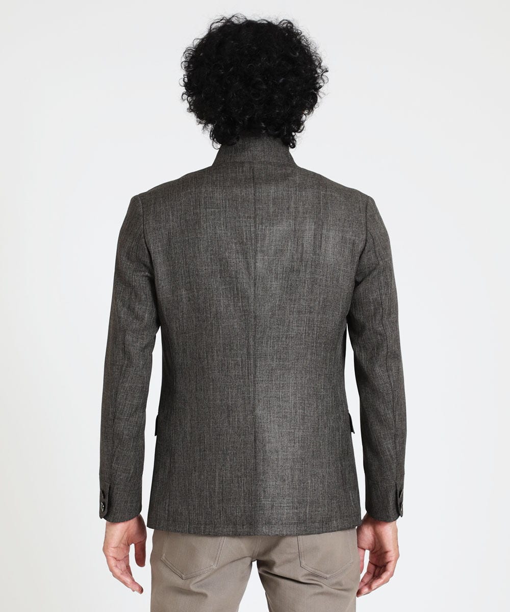 MNDAV49450 MICHEL KLEIN HOMME(ミッシェルクラン オム) ツイードコンバーチブルジャケット ブラウン(87)