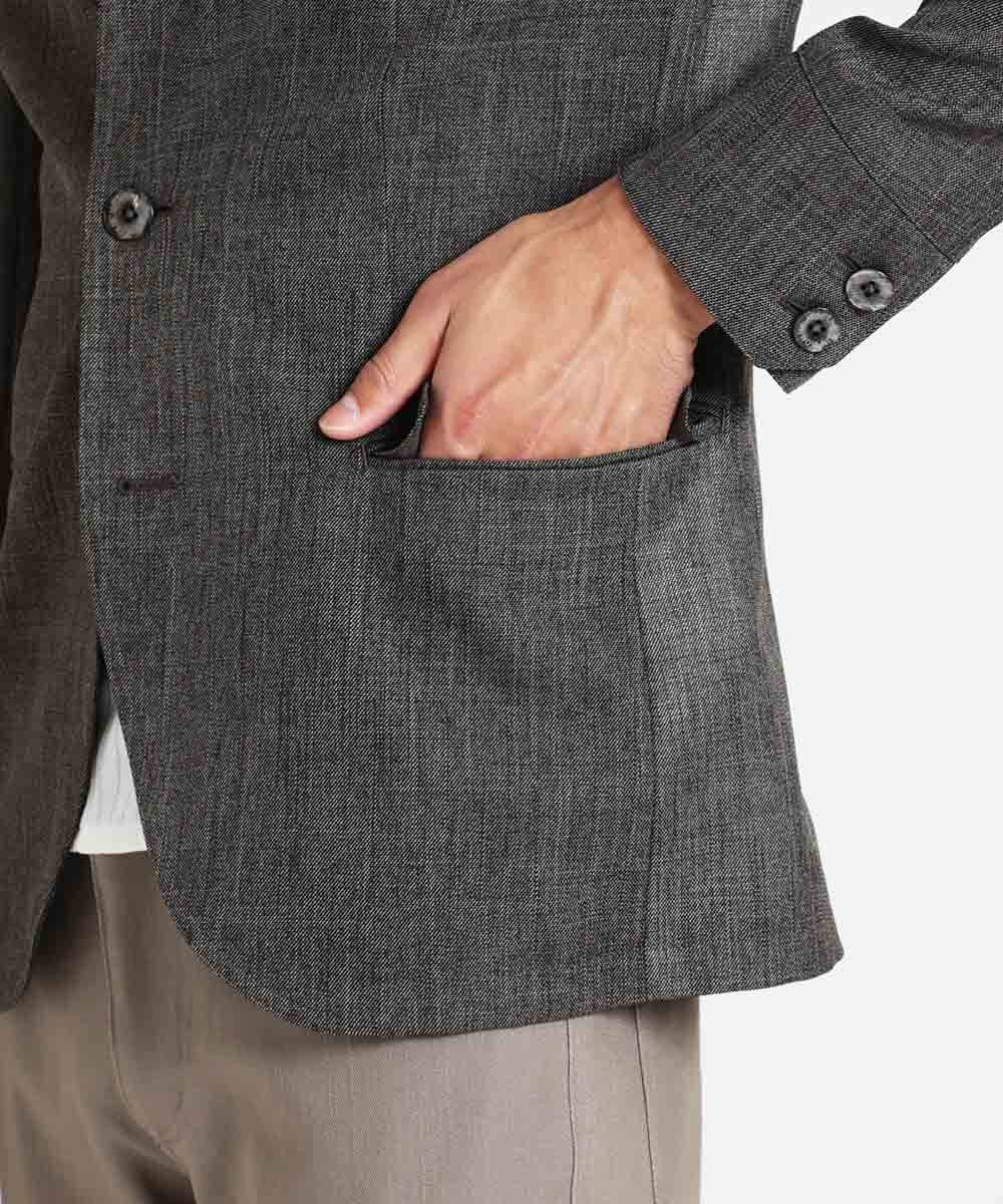MNDAV49450 MICHEL KLEIN HOMME(ミッシェルクラン オム) ツイードコンバーチブルジャケット ブラウン(87)
