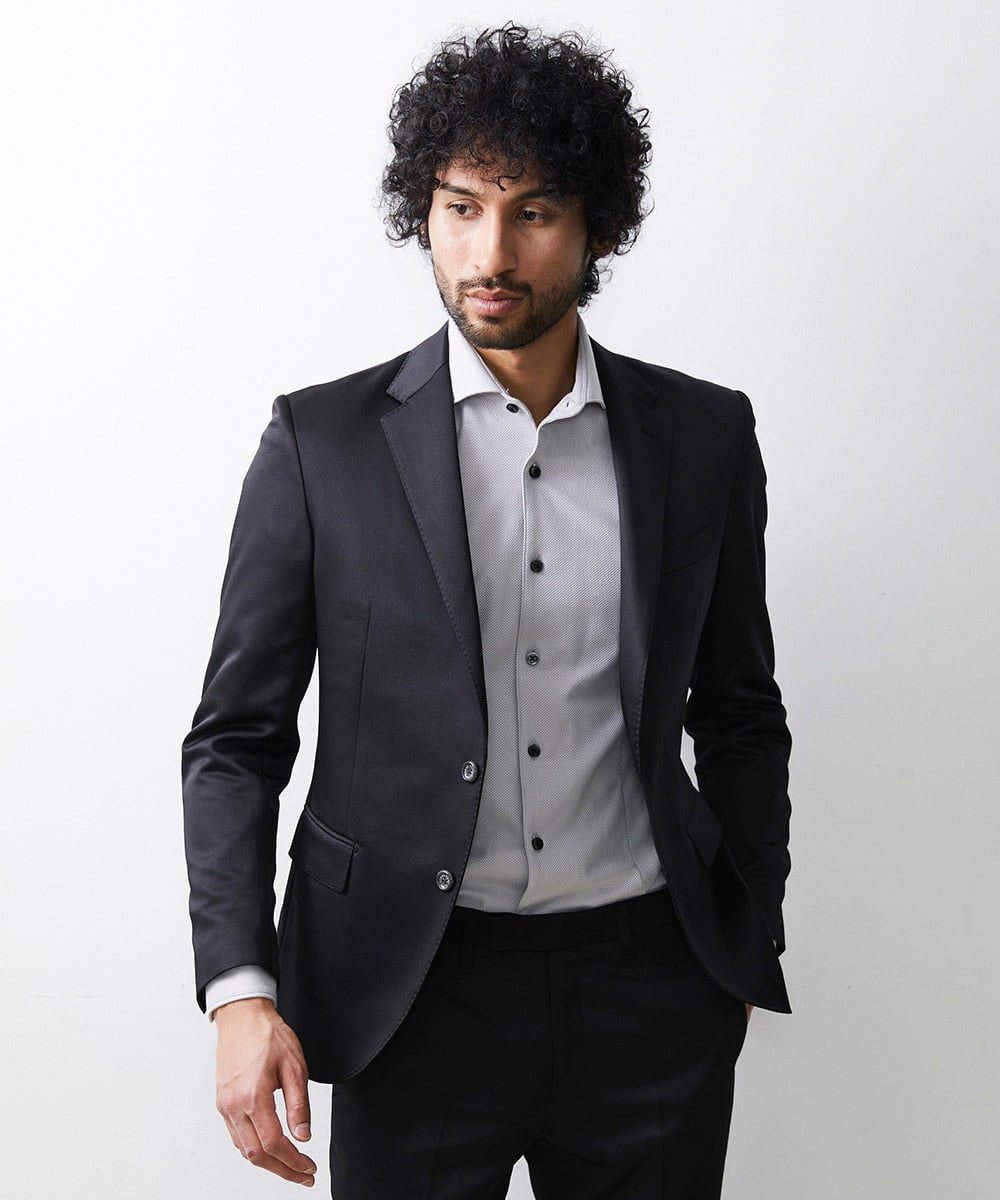 MNDAV80450 MICHEL KLEIN HOMME フォーマルブラックジャケット