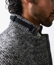 MNDAV81540 MICHEL KLEIN HOMME(ミッシェルクラン オム) ヘリンボンコンバーチブルジャケット ブラック(94)