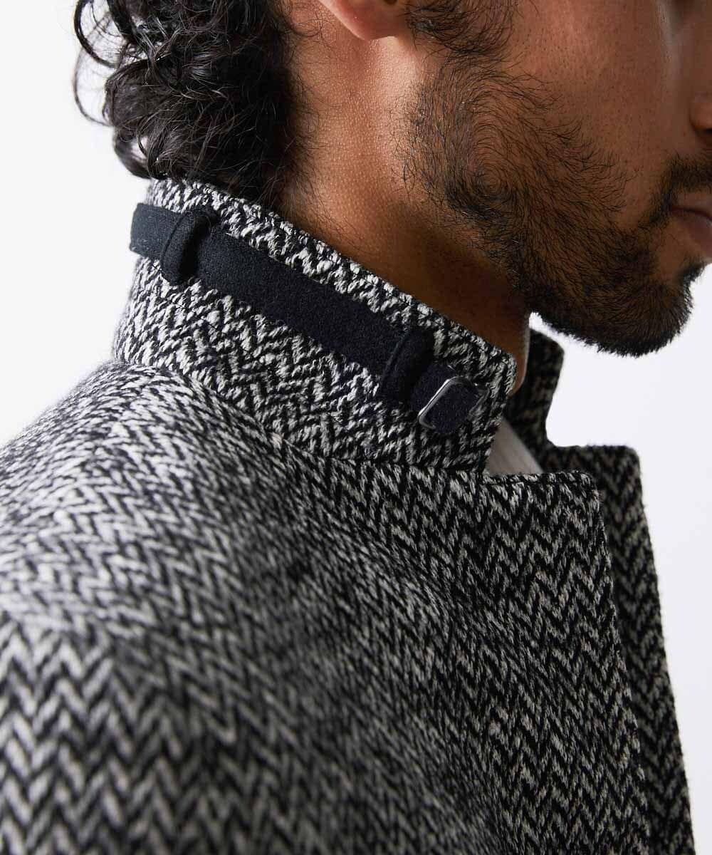 MNDAV81540 MICHEL KLEIN HOMME(ミッシェルクラン オム) ヘリンボンコンバーチブルジャケット ブラック(94)