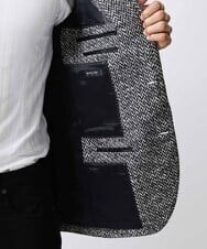 MNDAV81540 MICHEL KLEIN HOMME(ミッシェルクラン オム) ヘリンボンコンバーチブルジャケット ブラック(94)
