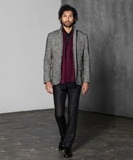 MNDAV81540 MICHEL KLEIN HOMME(ミッシェルクラン オム) ヘリンボンコンバーチブルジャケット ブラック(94)