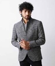 MNDAV81540 MICHEL KLEIN HOMME(ミッシェルクラン オム) ヘリンボンコンバーチブルジャケット ブラック(94)