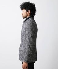 MNDAV81540 MICHEL KLEIN HOMME(ミッシェルクラン オム) ヘリンボンコンバーチブルジャケット ブラック(94)