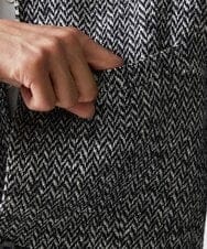 MNDAV81540 MICHEL KLEIN HOMME(ミッシェルクラン オム) ヘリンボンコンバーチブルジャケット ブラック(94)