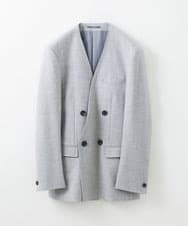 MNDAV82450 MICHEL KLEIN HOMME(ミッシェルクラン オム) ノーカラーダブルジャケット ライトグレー(91)